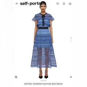 Self-portrait Daphne guipure midi dress